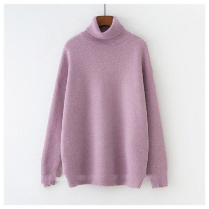 Relaxed Fit Turtleneck Sweater For Autumn Cozy Warmth Versatile Office And Casual Wear