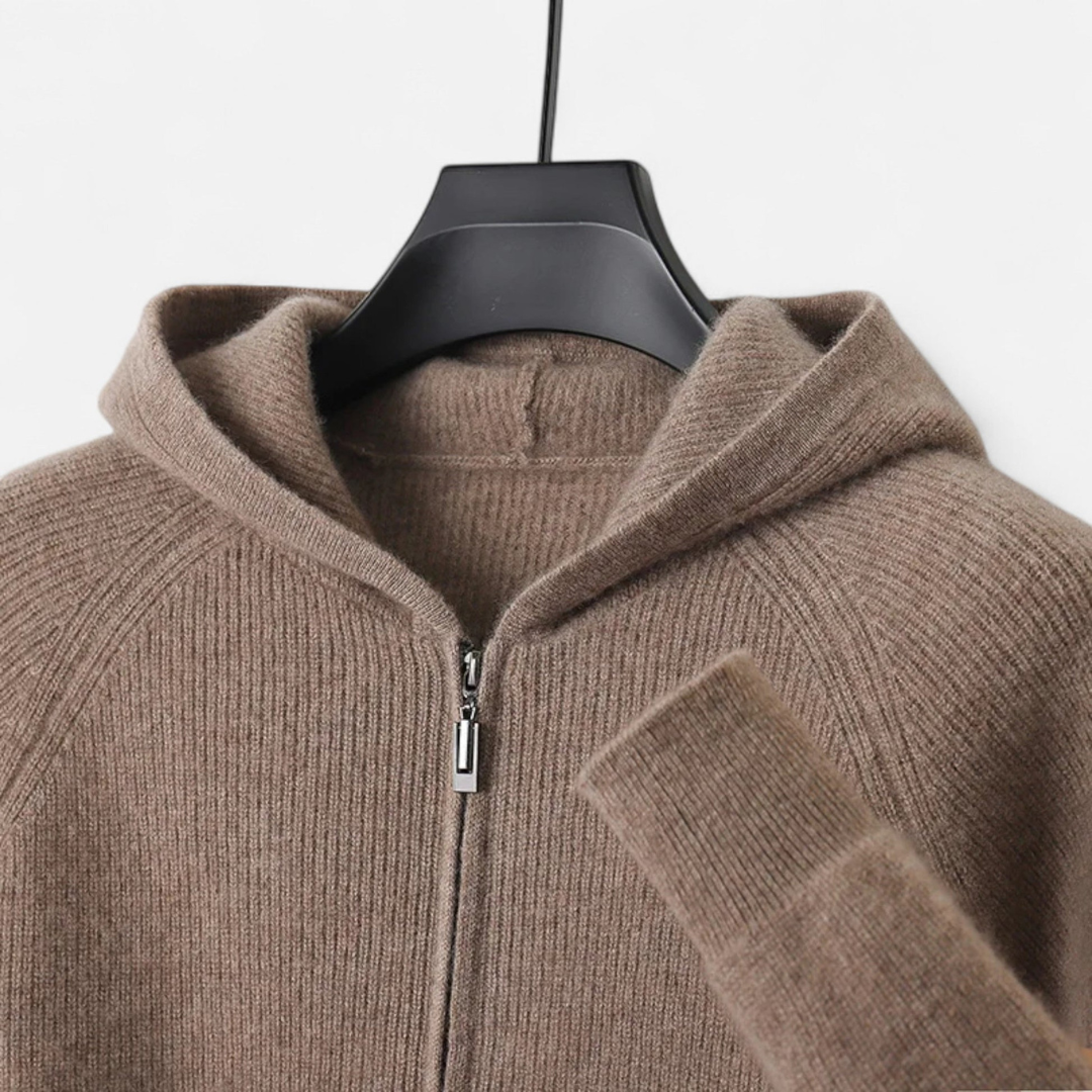 FFORTLESS Men's Knit Zip Hoodie For Men Soft Knit Fabric Cozy Comfort Effortless Style Layering