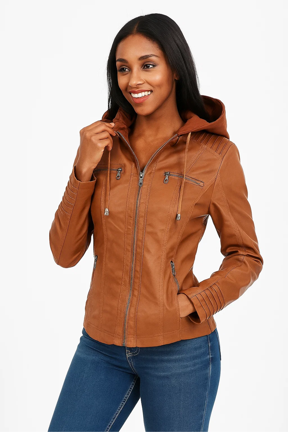 Motor Jacket For Women Versatile Streetwear With Structured Edge And Zipper Details For Everyday And Layering