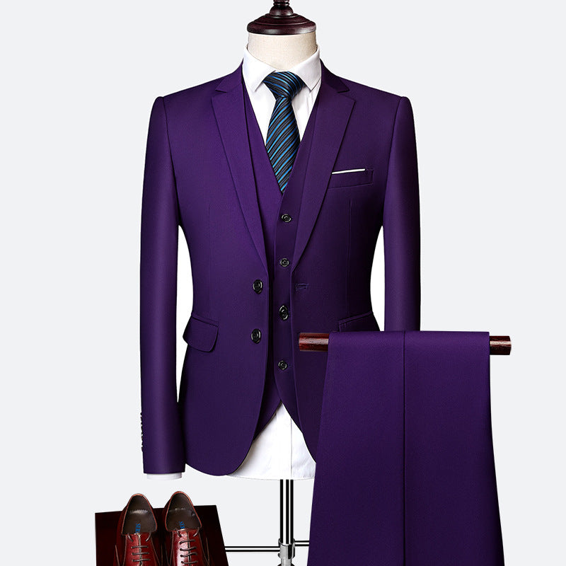 Mens 3 Piece Formal Suit Set For Summer Weddings And Business For Modern Men Breathable Lightweight Comfort