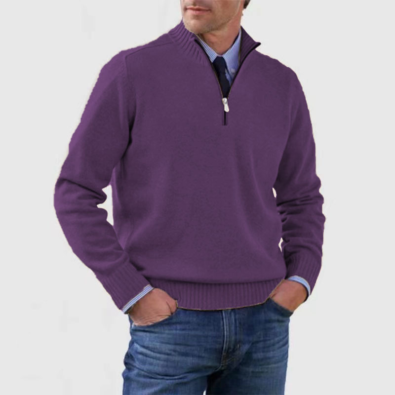 Mens Half Zip Pullover Sweater For Modern Comfort Warmth And Versatile Everyday Style