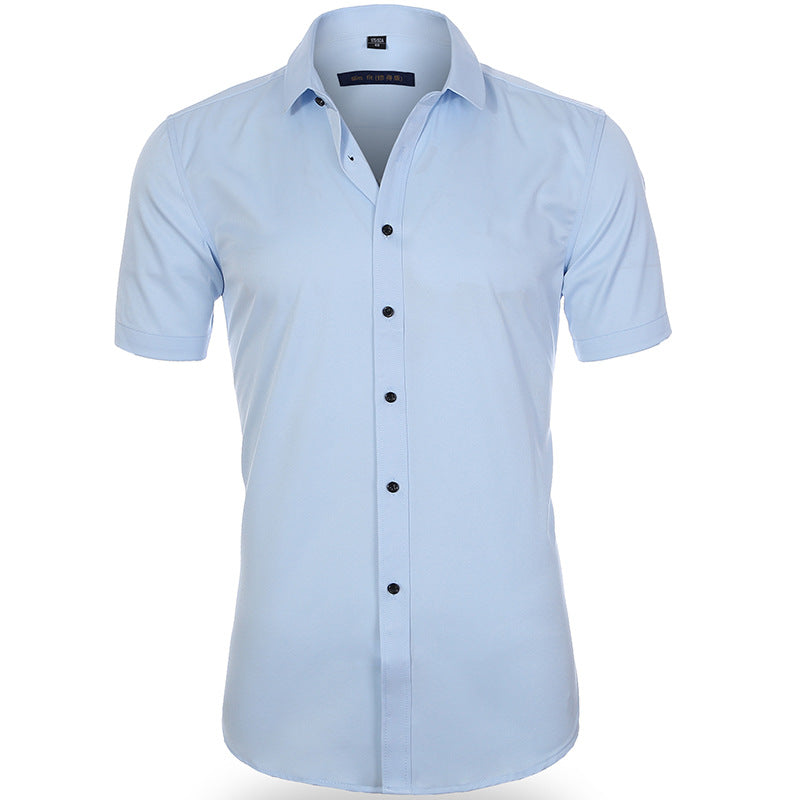 Breathable and wrinkle-resistant short-sleeve shirt for men