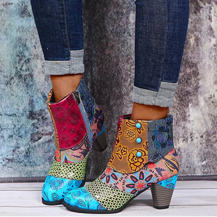 Jasira Retro Waterproof Boots For Urban Explorers Keeps Feet Dry In Rain Ethnic Pattern