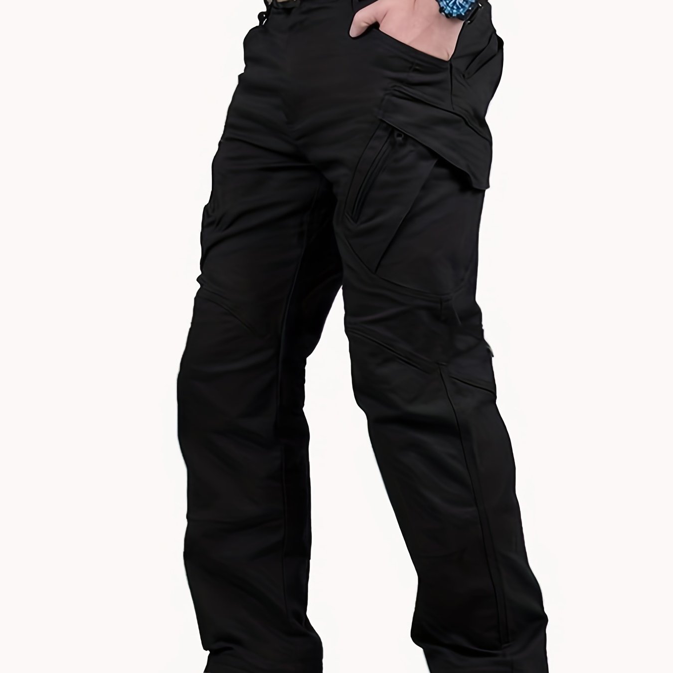 Mens Durable Work Trousers Multi Pocket Zipper Fly Outdoor