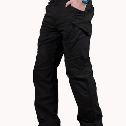 Mens Durable Work Trousers Multi Pocket Zipper Fly Outdoor