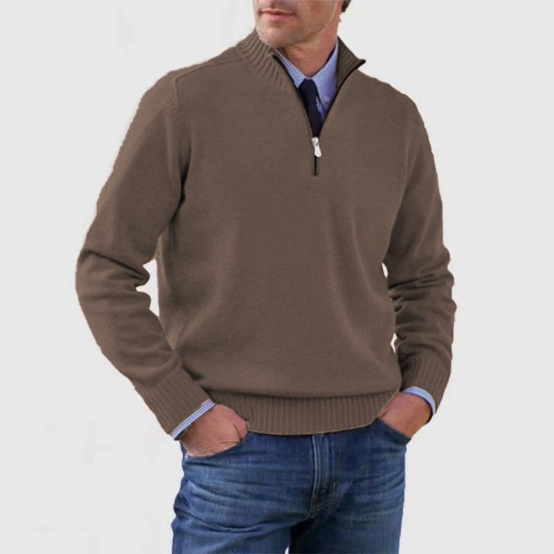 Mens Half Zip Pullover Sweater For Modern Comfort Warmth And Versatile Everyday Style