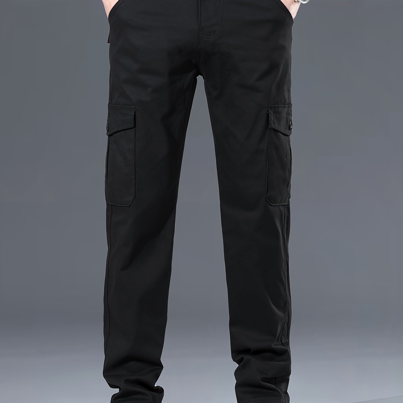 Menss Solid Color Cargo Trouser For Men Regular Fit With Stretch All Day Comfort Versatile Workday
