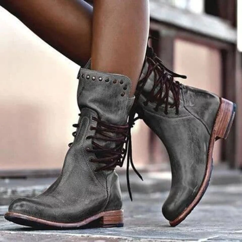 Women's Classic Comfort Boots with Mid-Height and Sturdy Sole
