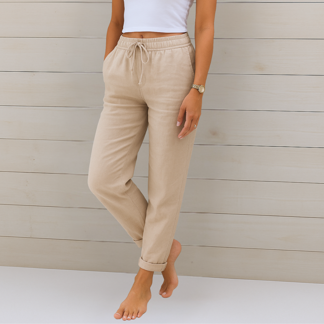 Women's Breathable Trousers with Elastic Waist and Relaxed Fit