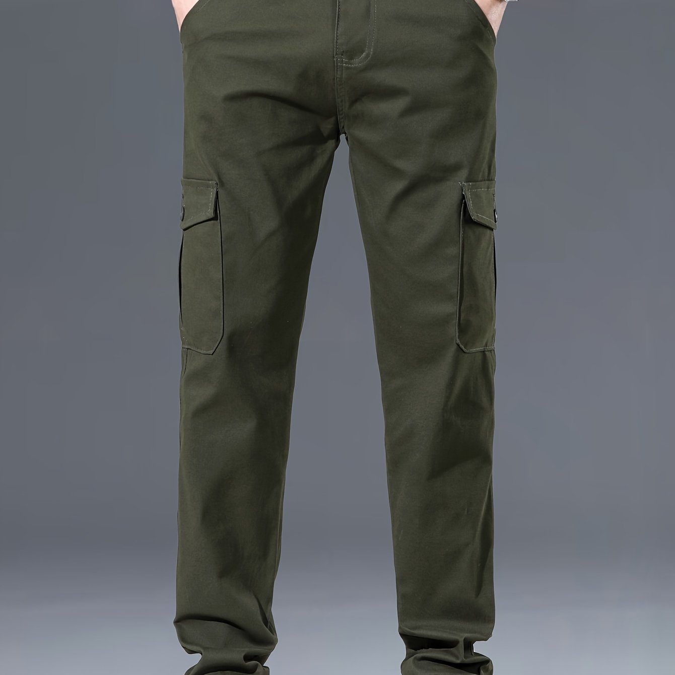 Menss Solid Color Cargo Trouser For Men Regular Fit With Stretch All Day Comfort Versatile Workday