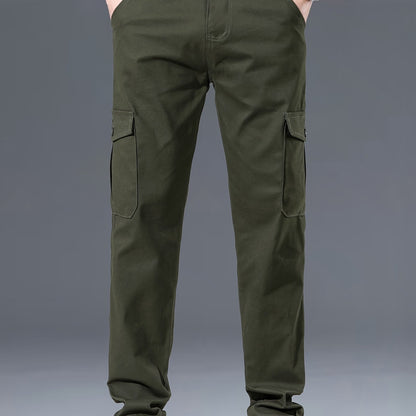 Menss Solid Color Cargo Trouser For Men Regular Fit With Stretch All Day Comfort Versatile Workday