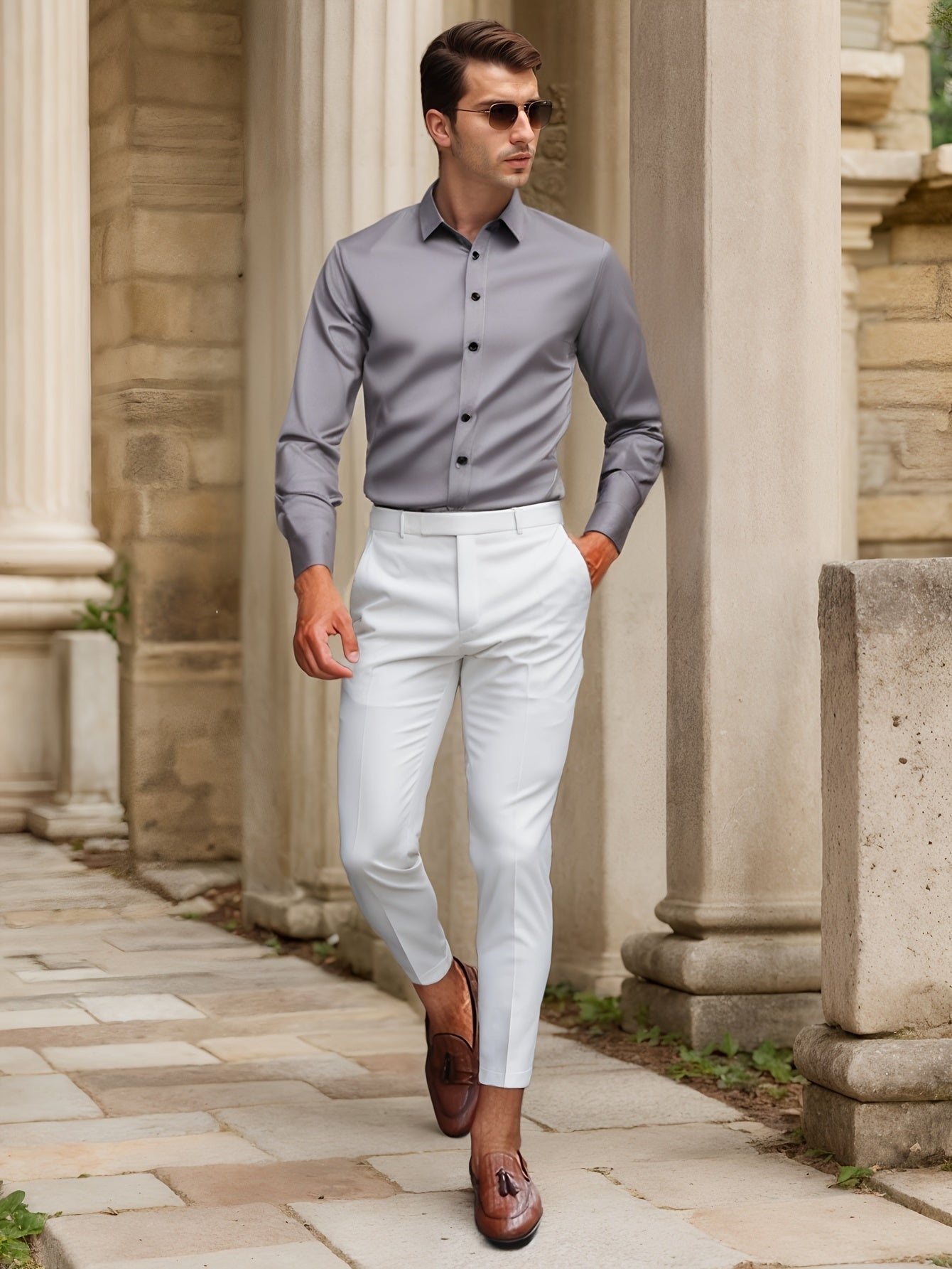 Finn | SlimFit stretch shirt in solid color