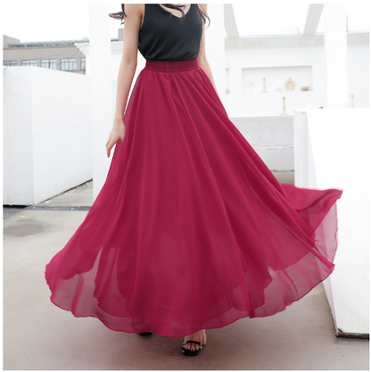 Ingrid Long Chiffon Skirt For Women Elegant Flowing Fabric Versatile For Every Occasion