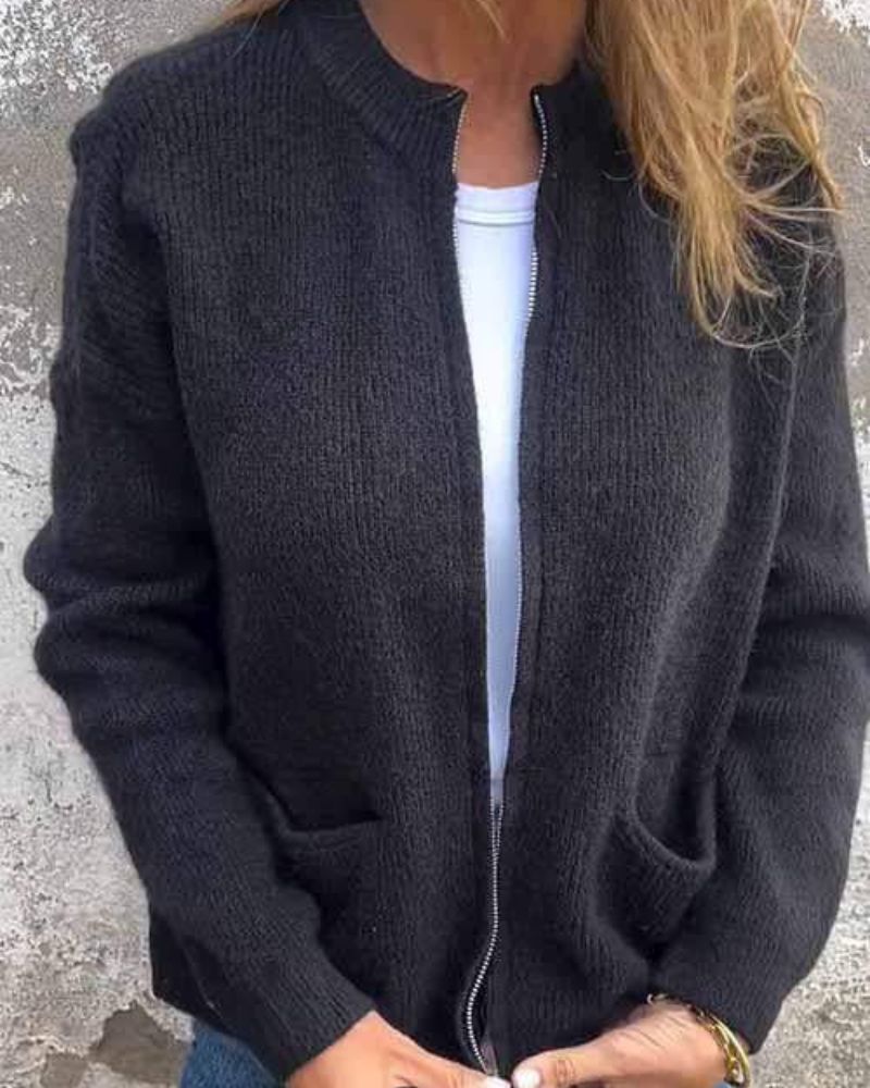 Women's Everyday Cardigan with Open Front and Long Sleeves