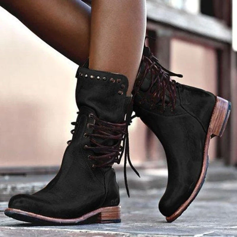 Women's Classic Comfort Boots with Mid-Height and Sturdy Sole