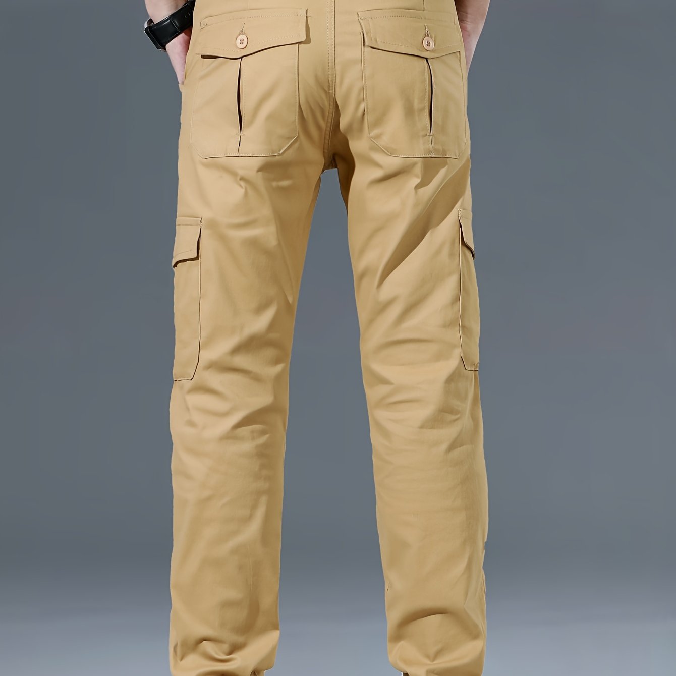 Menss Solid Color Cargo Trouser For Men Regular Fit With Stretch All Day Comfort Versatile Workday