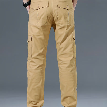 Menss Solid Color Cargo Trouser For Men Regular Fit With Stretch All Day Comfort Versatile Workday