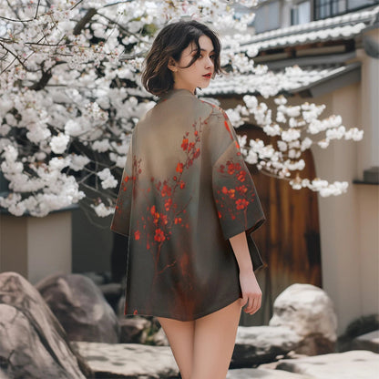 Christine | Floral Pattern Kimono Jacket – Light Style and Floral Print