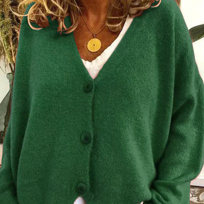 Claire | Women’s Loose Fit V-Neck Cozy Knit Cardigan