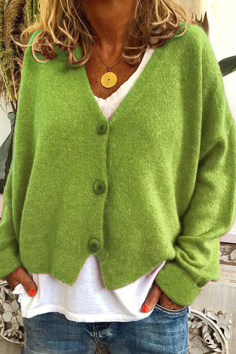 Patchwork Cardigan For Women Cozy Knit Layering Essential For Everyday Casual Outings And Home Comfort