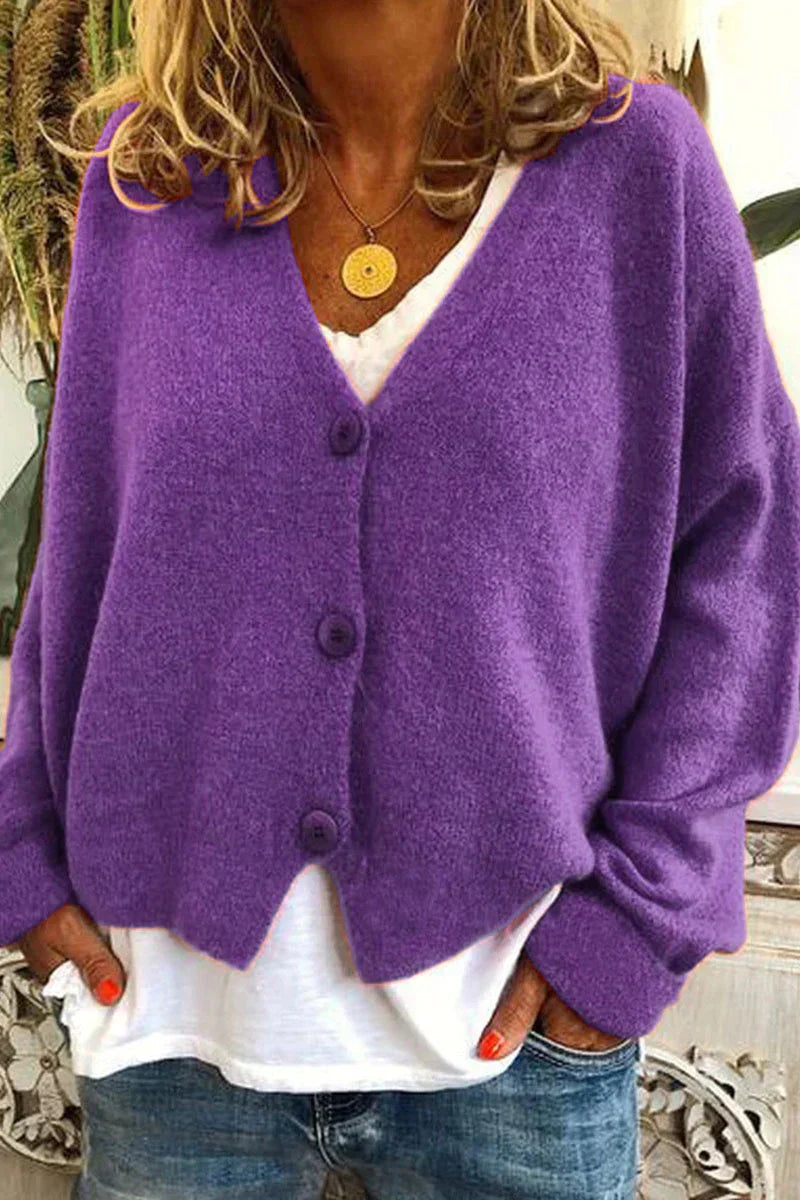 Patchwork Cardigan For Women Cozy Knit Layering Essential For Everyday Casual Outings And Home Comfort