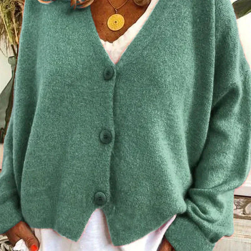 Claire | Women’s Loose Fit V-Neck Cozy Knit Cardigan
