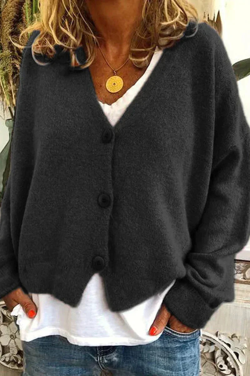 Patchwork Cardigan For Women Cozy Knit Layering Essential For Everyday Casual Outings And Home Comfort