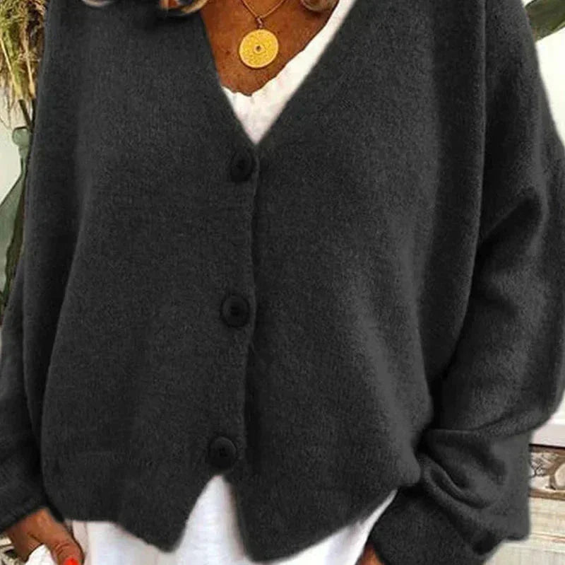 Claire | Women’s Loose Fit V-Neck Cozy Knit Cardigan
