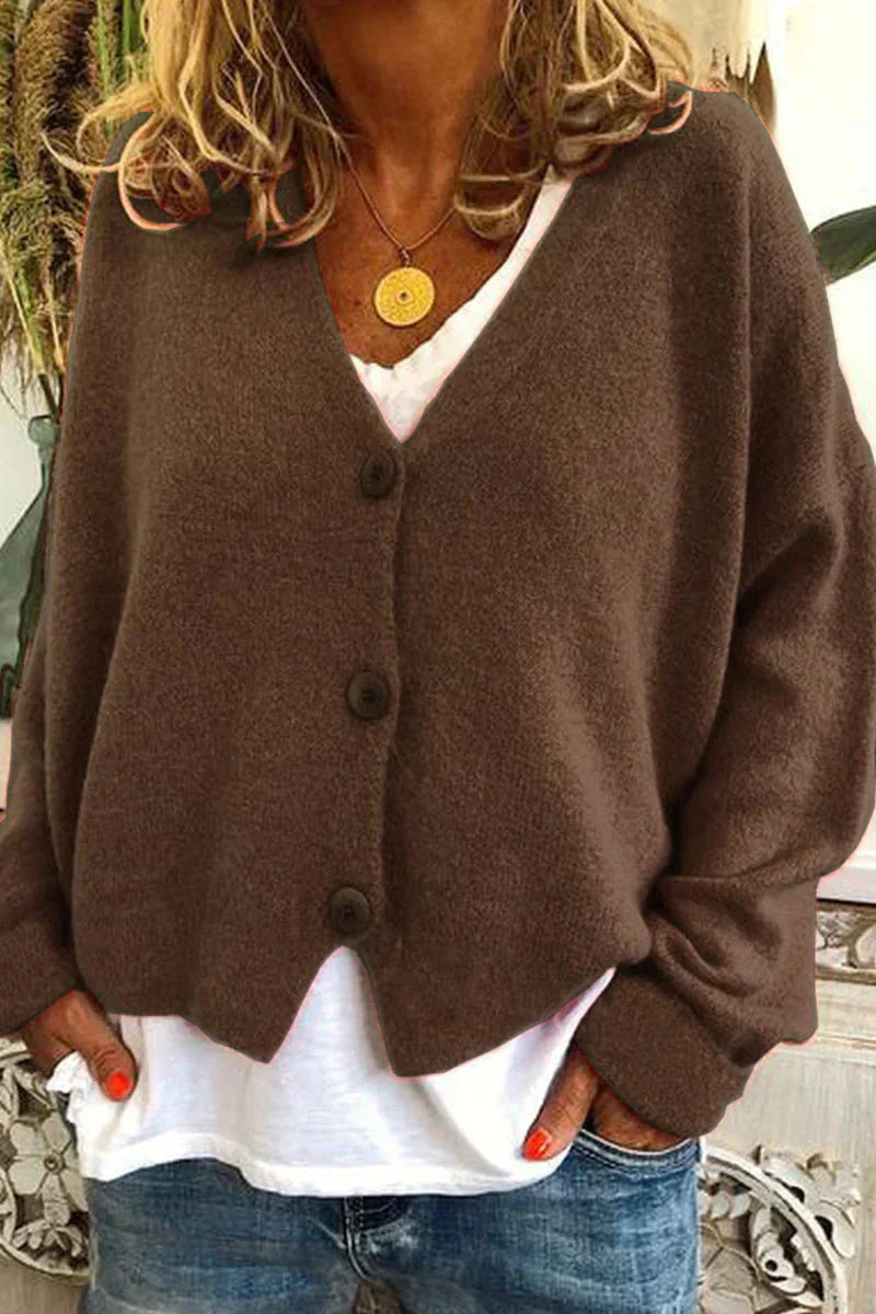 Patchwork Cardigan For Women Cozy Knit Layering Essential For Everyday Casual Outings And Home Comfort