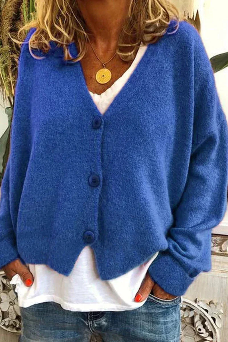 Patchwork Cardigan For Women Cozy Knit Layering Essential For Everyday Casual Outings And Home Comfort
