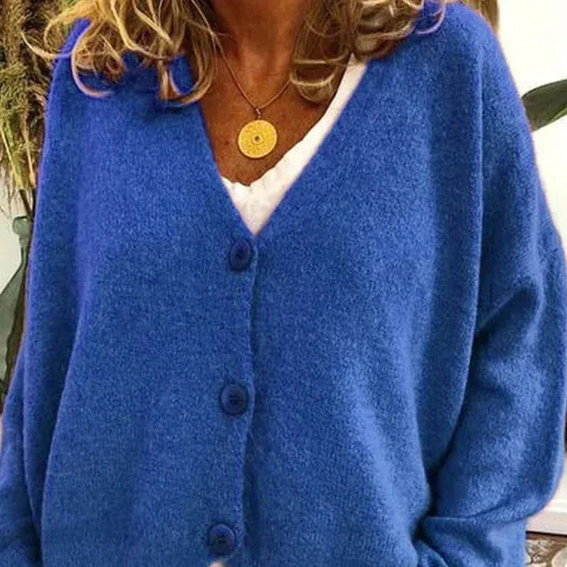 Claire | Women’s Loose Fit V-Neck Cozy Knit Cardigan