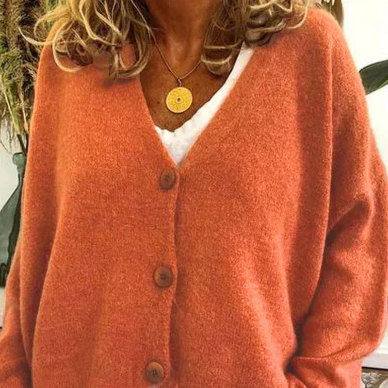 Claire | Women’s Loose Fit V-Neck Cozy Knit Cardigan
