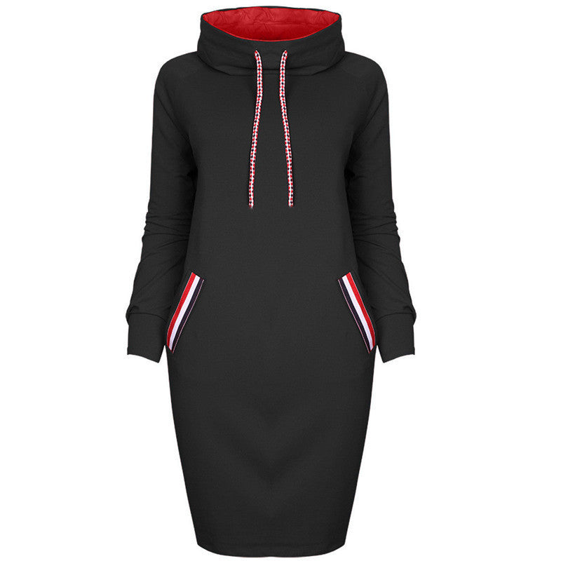 Hooded Winter Dress for Women Elegant Cozy Fit With Pencil Silhouette and Minimalist Style