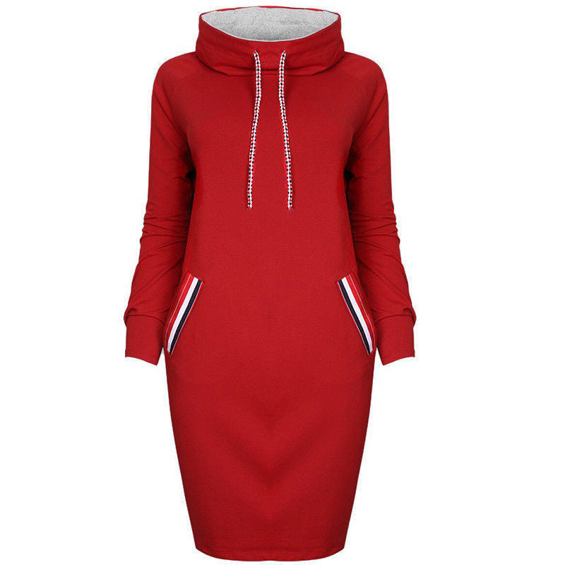 Hooded Winter Dress for Women Elegant Cozy Fit With Pencil Silhouette and Minimalist Style