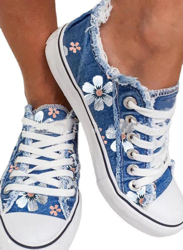 Sandra – Simple women's sneakers made from Korean denim – TrendAura-co-uk