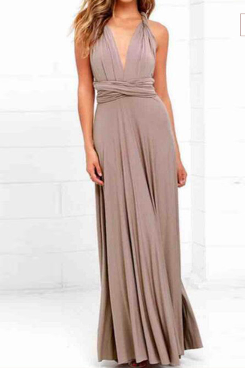 Dress for Women – Halterneck A-line – Floor-length – Slit – Elegant Party Dress
