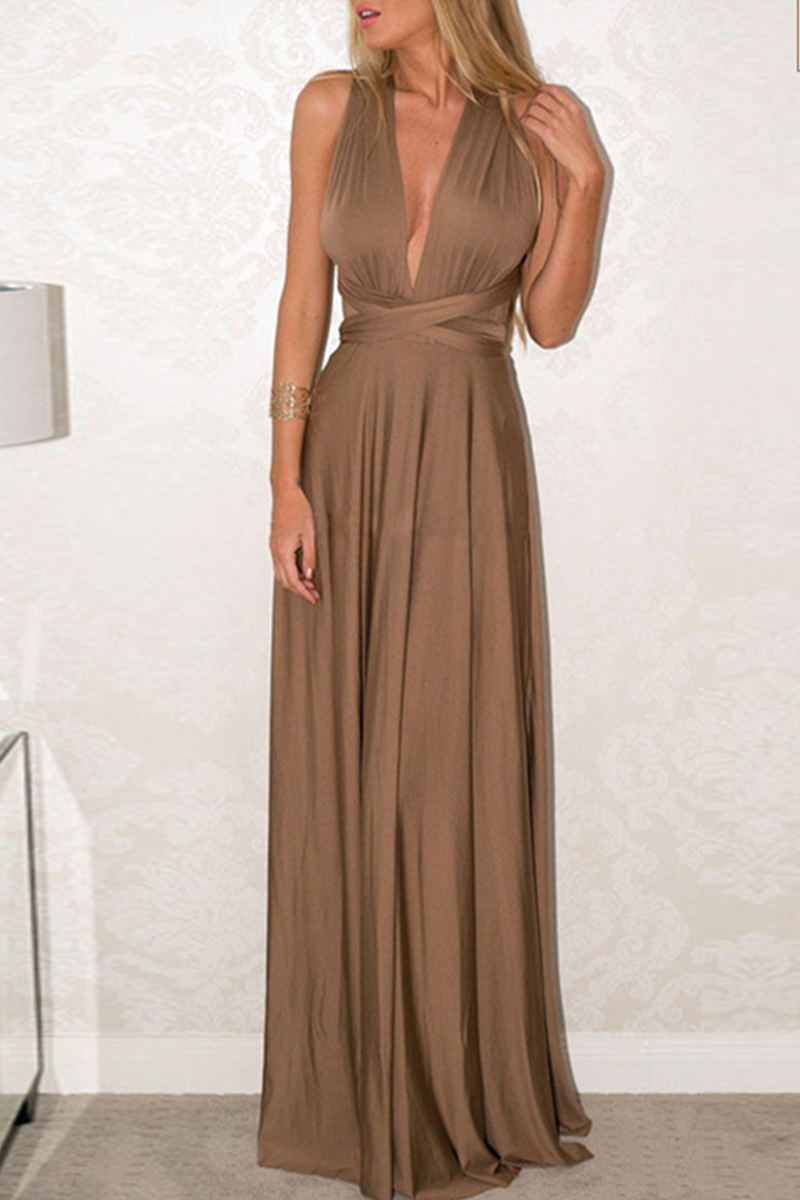Women's Maxi Dress - Halterneck - High Slit - Flowy Elegant Fit