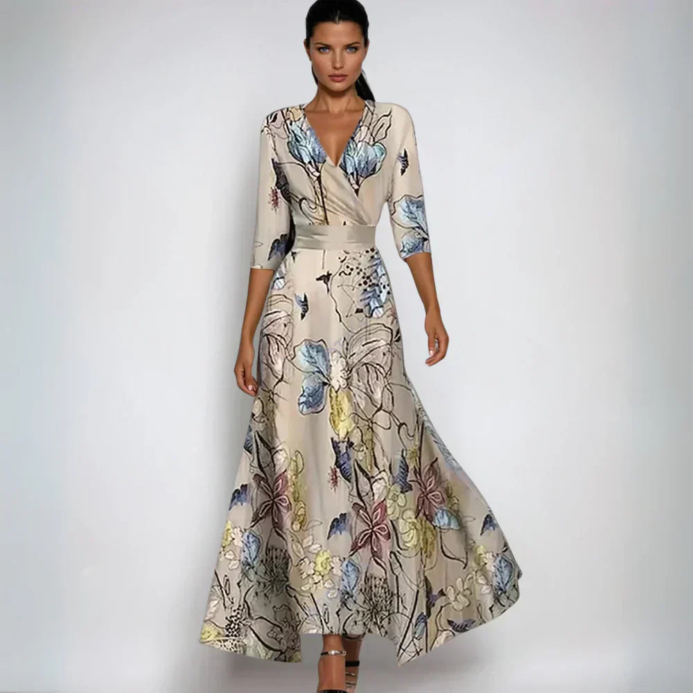 Isa Floral Wrap Dress For Women Effortless Elegance Flattering Silhouette Romantic Floral Print