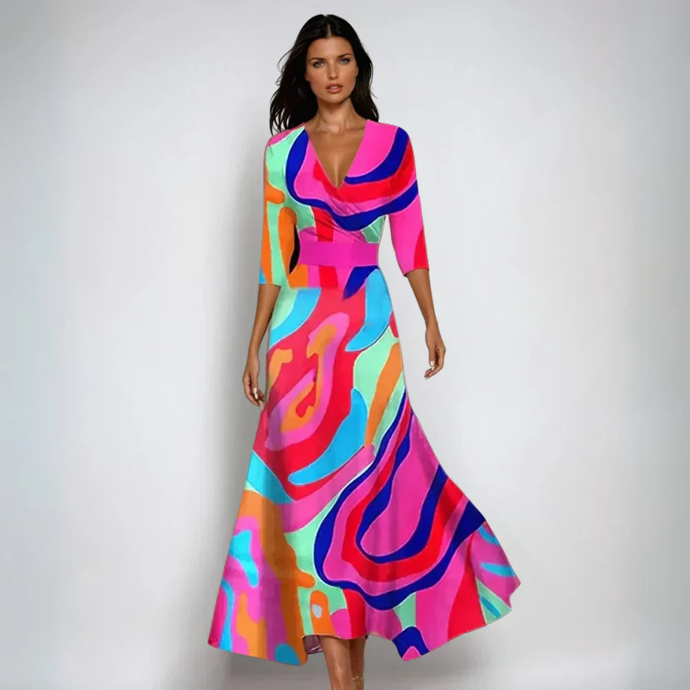 Isa Floral Wrap Dress For Women Effortless Elegance Flattering Silhouette Romantic Floral Print