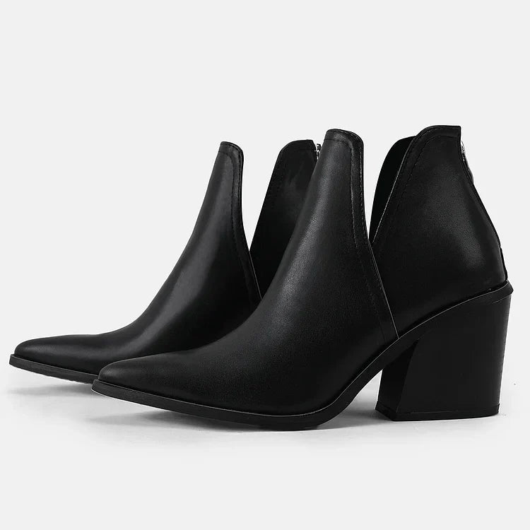 VELA™ | Women’s Mid-Heel Ankle Boots – Slip-On