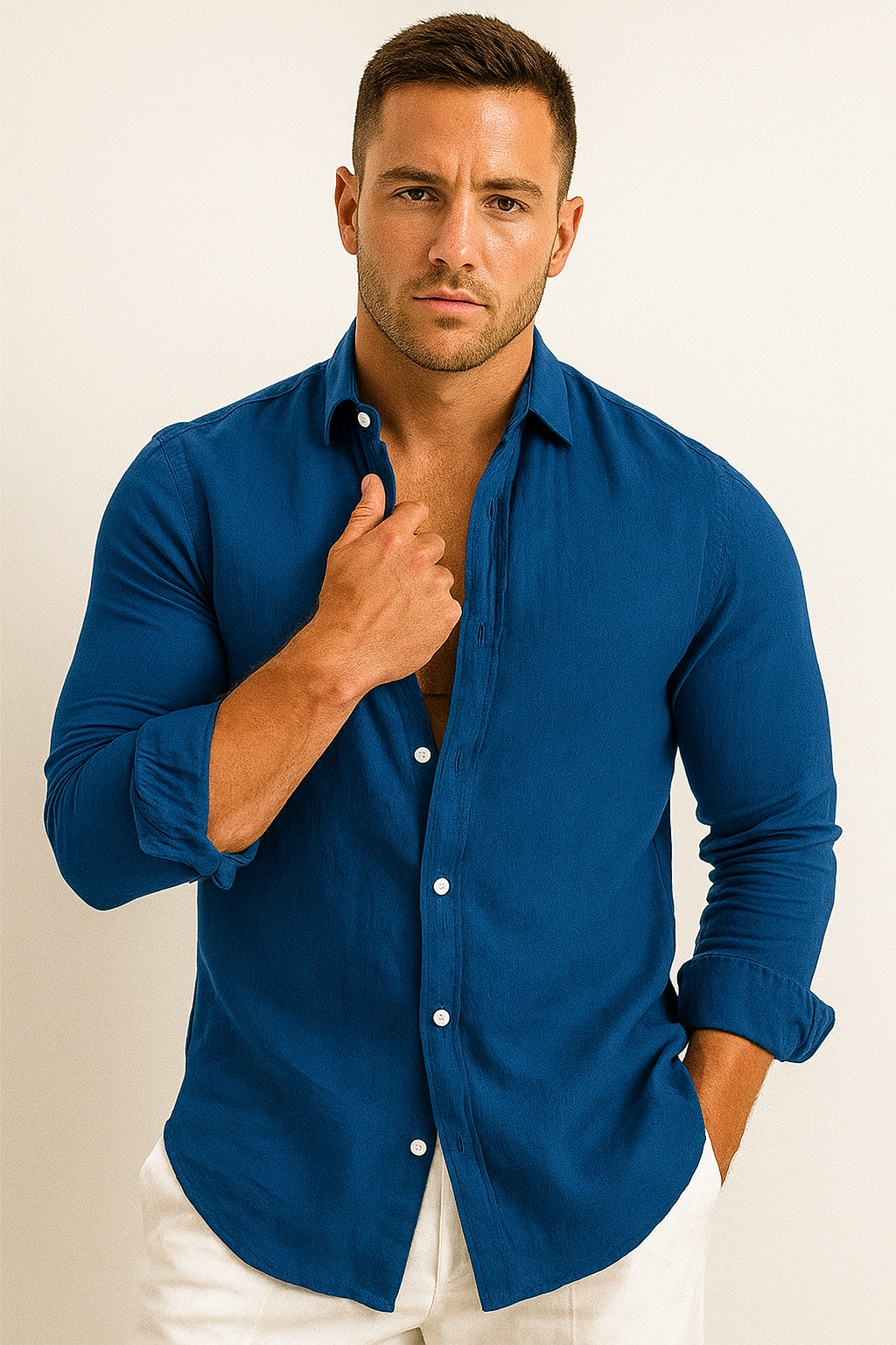 Men's Classic Casual Shirt Long Sleeve Button Up For Men Versatile Everyday Style