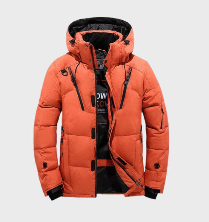 Mens Padded Winter Parka Jacket Hooded For Outdoor Comfort And City Style With Windproof Insulation