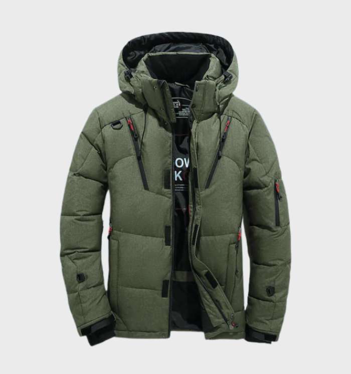 Mens Padded Winter Parka Jacket Hooded For Outdoor Comfort And City Style With Windproof Insulation