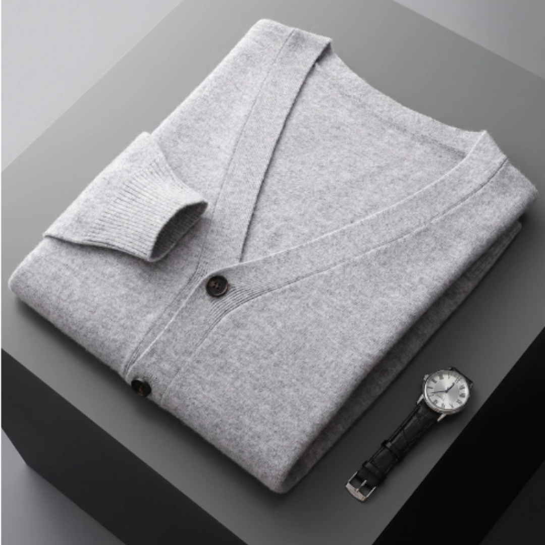 Elegant V-Color Cardigan For Men | With Buttons