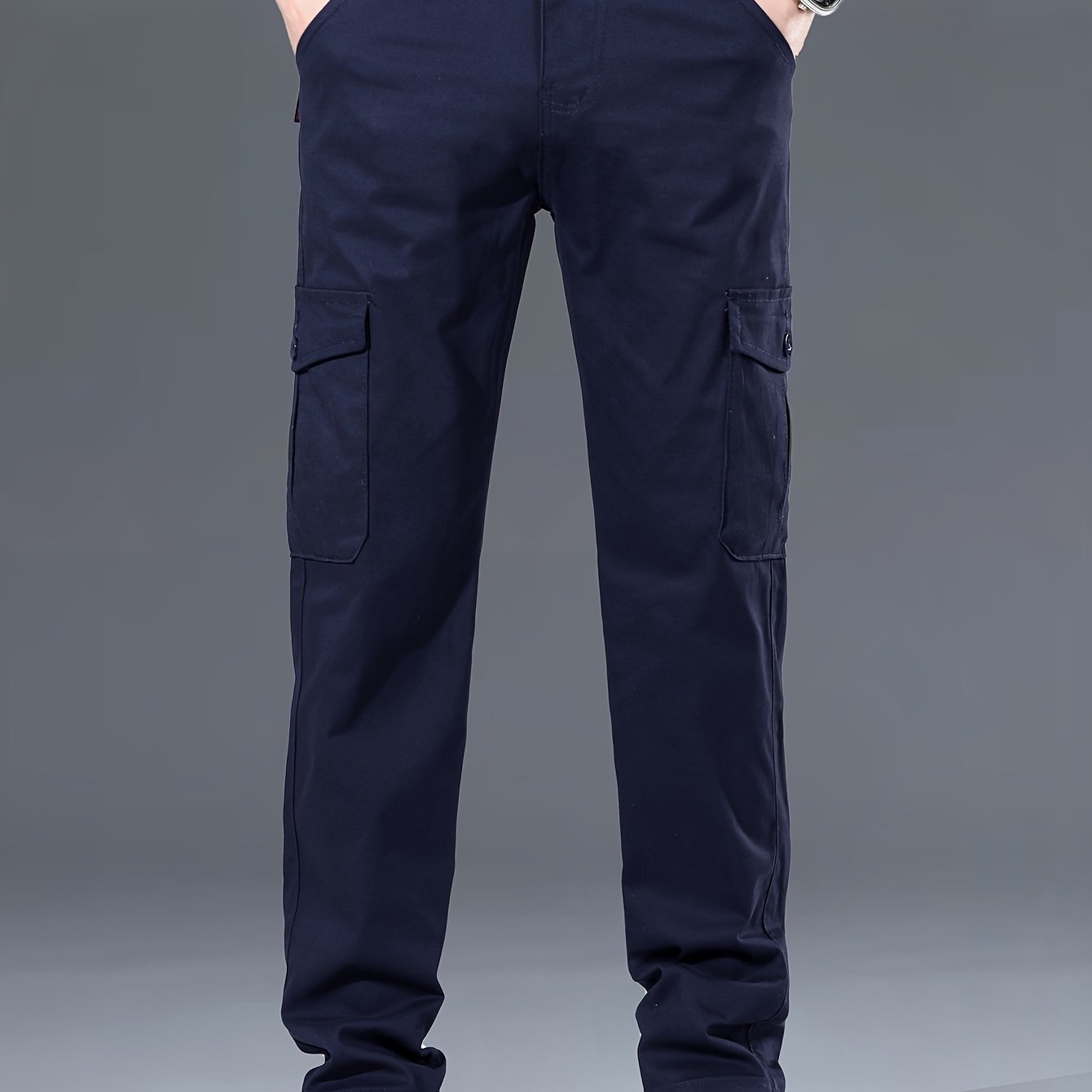 Menss Solid Color Cargo Trouser For Men Regular Fit With Stretch All Day Comfort Versatile Workday
