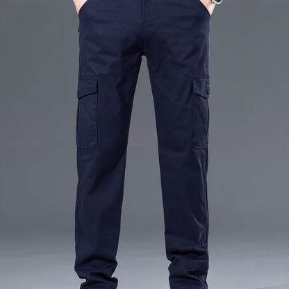 Menss Solid Color Cargo Trouser For Men Regular Fit With Stretch All Day Comfort Versatile Workday