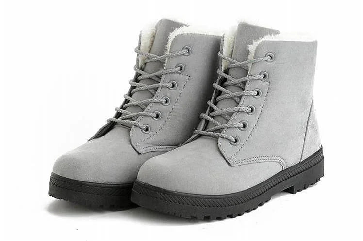 Luca Women's Winter Non Slip Lace Up Snow Boots With Plush Lining And Cozy Flock Upper For Work And Casual Snowy Wear
