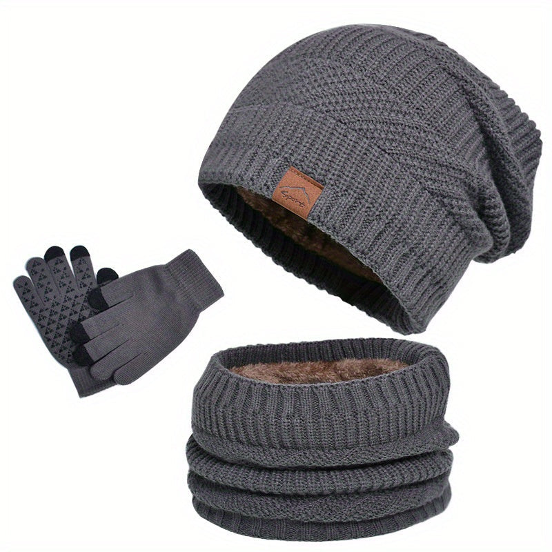 Winter plush leisure set 3 pieces for men