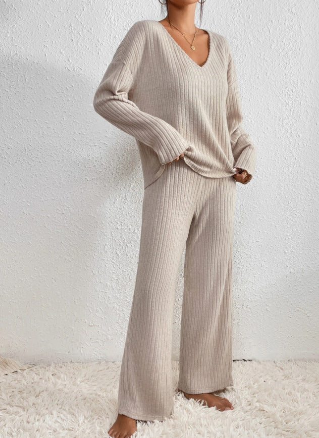 Women's Knitted Two-Piece Set with Relaxed Fit and Soft Texture