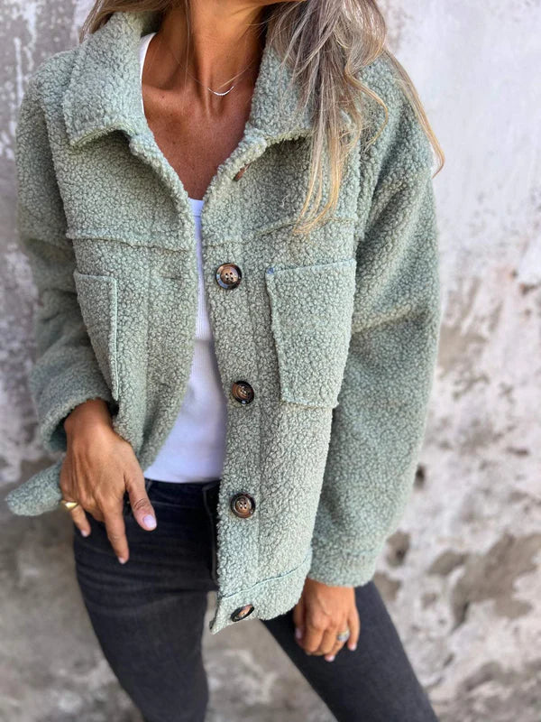 Jassy Wool Jacket For Women Comfort Fit With Lapels Chic Style Elegant Everyday Essential